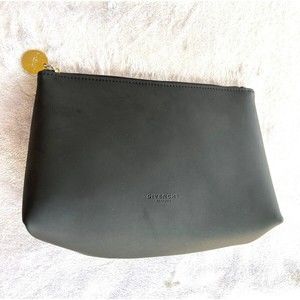 GIVENCHY Logo Black Patent Leather Cosmetic Pouch Bag
